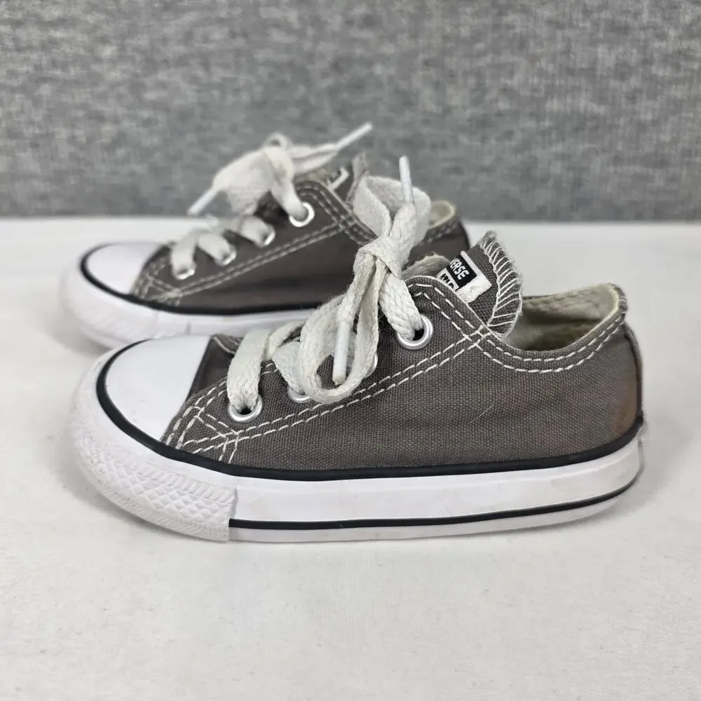 CONVERSE INFANT SNEAKERS – SIZE 5 – GRAY CANVAS RUBBER TOE – CLASSIC CHUCK STYLE